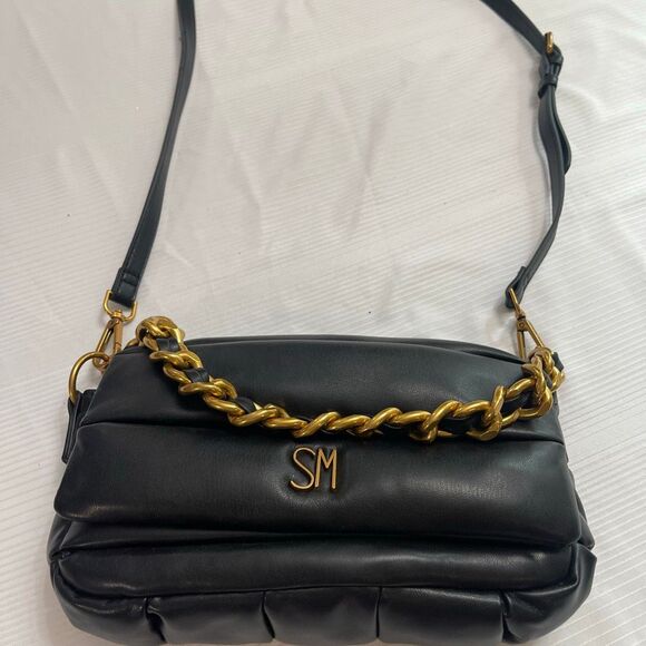 Steve Madden Black Quilted Coleman Purse Handbag - Picture 2 of 13